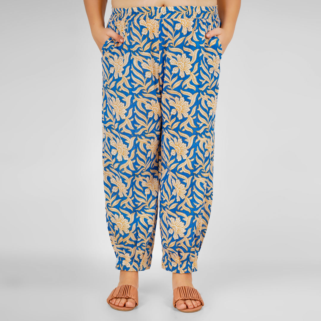 Blue Hand-Block Print Kurti and Pant