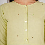 Load image into Gallery viewer, Tea Green Mint Hand-Embroidered Kurti and Pant
