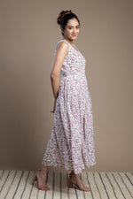 Load image into Gallery viewer, Floral print cotton maxi dress
