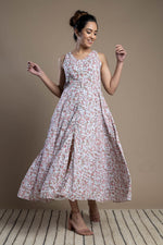 Load image into Gallery viewer, Floral print cotton maxi dress
