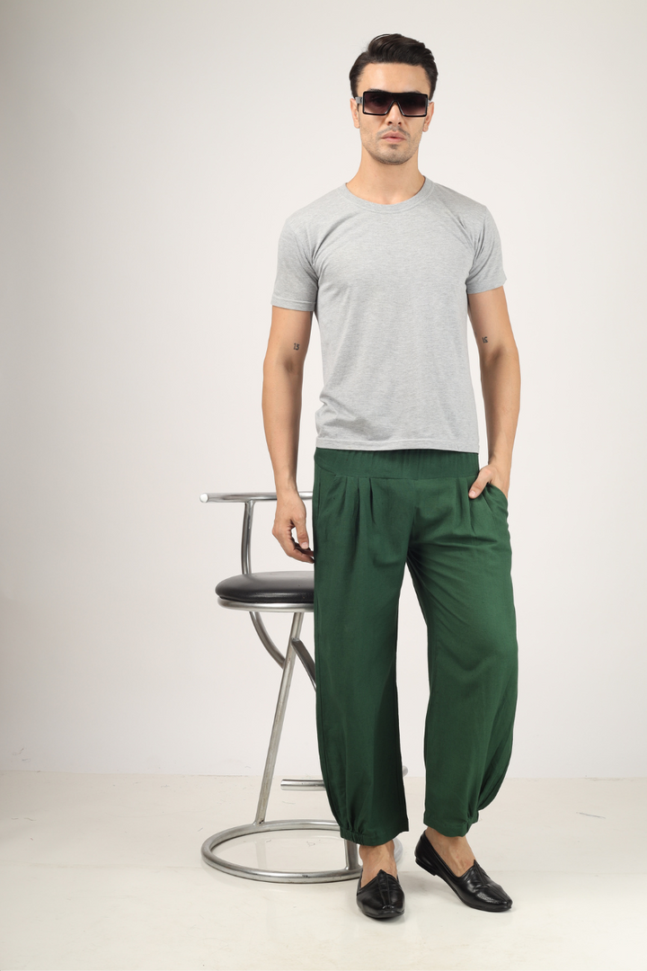 Dark Green Unisex Baggy Pant for Women and Men