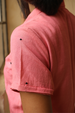 Load image into Gallery viewer, Pink Shirt with Hand-Painted Pocket
