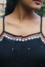 Load image into Gallery viewer, Black Hand-Embroidered Jumpsuit
