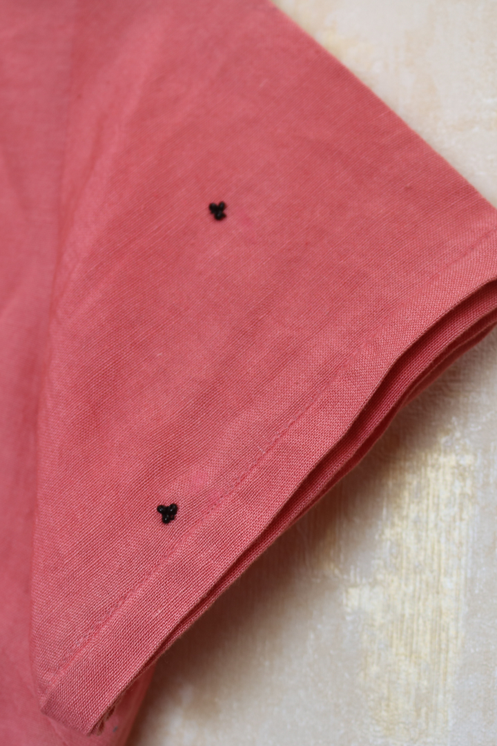 Pink Shirt with Hand-Painted Pocket