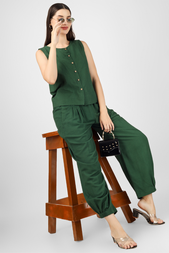 Dark Green Unisex Baggy Pant for Women and Men