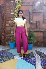 Load image into Gallery viewer, Magenta Unisex Baggy Pant for Women and Men
