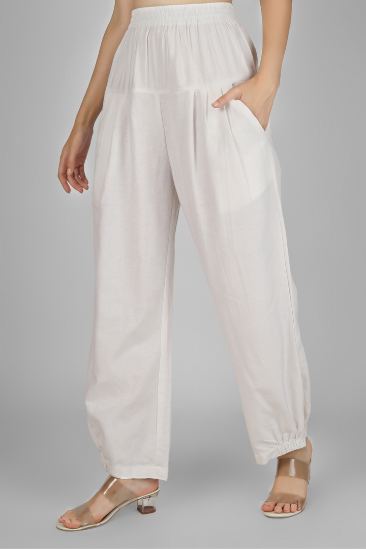 White Unisex Baggy Pant for Men and Women