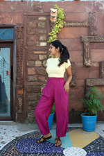 Load image into Gallery viewer, Magenta Unisex Baggy Pant for Women and Men
