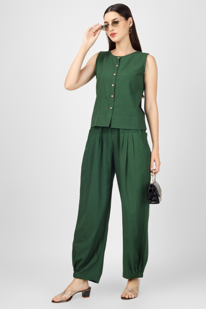 Dark Green Unisex Baggy Pant for Women and Men