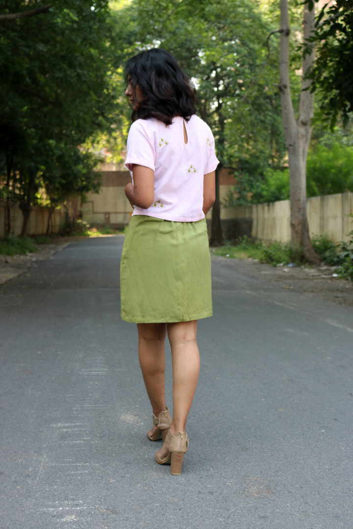 Olive Tassel Skirt