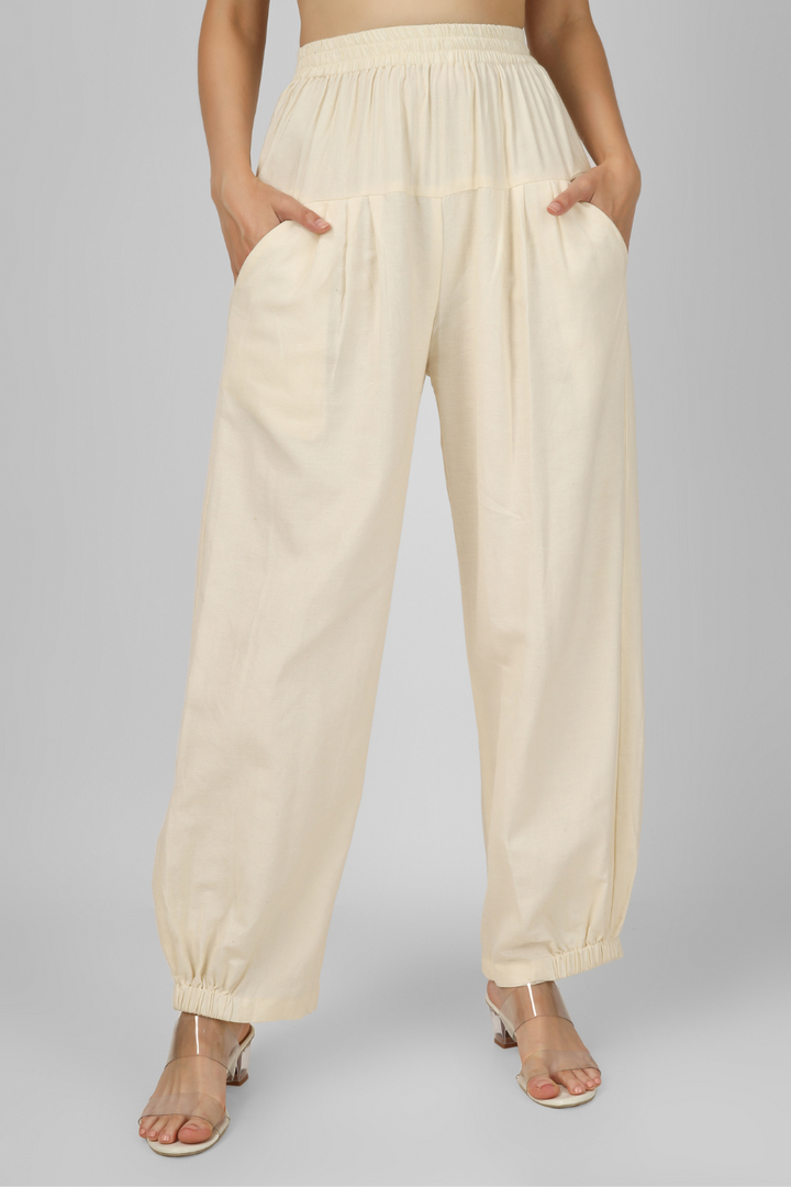 Off-White Unisex Baggy Pant for Men and Women