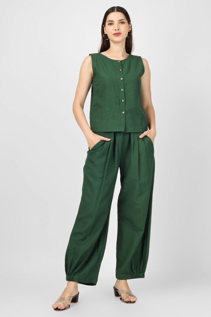 Dark Green Unisex Baggy Pant for Women and Men