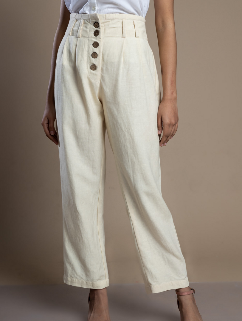 Off-White Pleated Pant