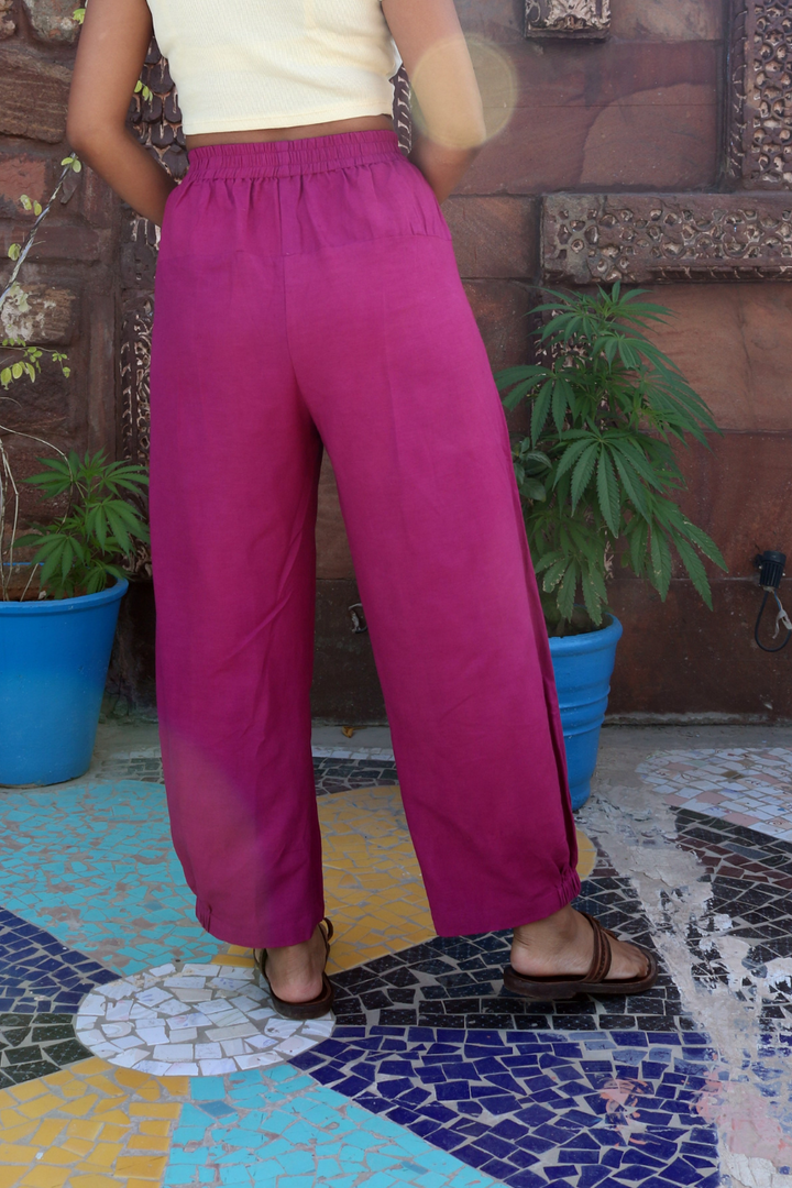 Magenta Unisex Baggy Pant for Women and Men