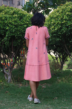 Load image into Gallery viewer, Peach Hand-Painted Tent Dress
