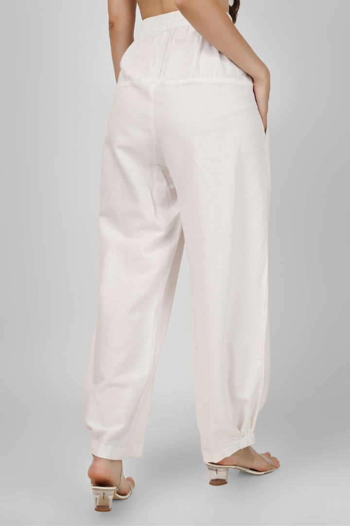 White Unisex Baggy Pant for Men and Women