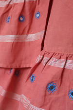 Load image into Gallery viewer, Peach Hand-Embroidered High-Low Skirt
