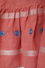 Load image into Gallery viewer, Peach Hand-Embroidered High-Low Skirt
