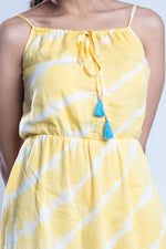 Load image into Gallery viewer, Tie-Dye Yellow Cotton Maxi Dress
