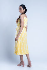 Load image into Gallery viewer, Tie-Dye Yellow Cotton Maxi Dress
