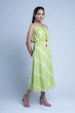 Load image into Gallery viewer, Tie-Dye Green Cotton Maxi Dress
