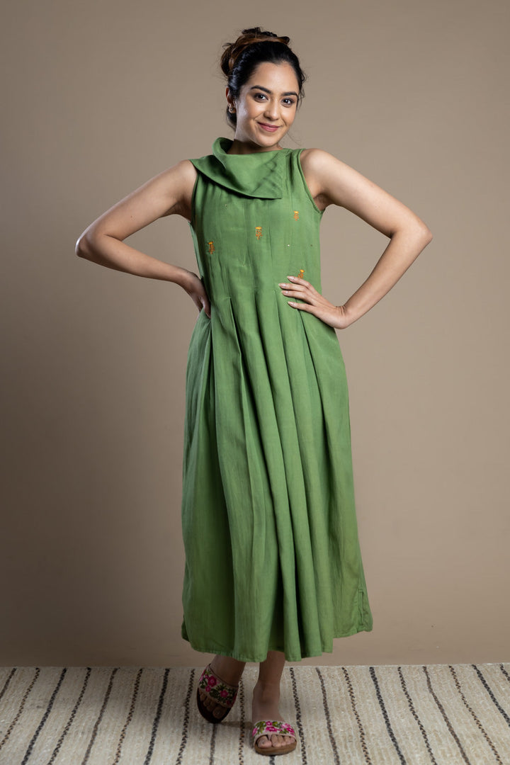 Green Collar Dress