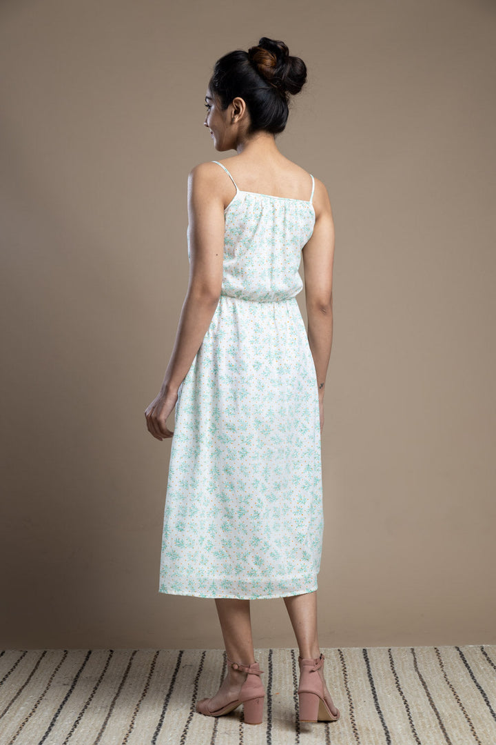 Hand-Block Printed Floral Maxi Dress