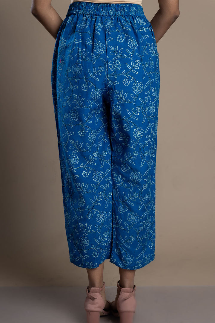 Blue Block-Print  Pant