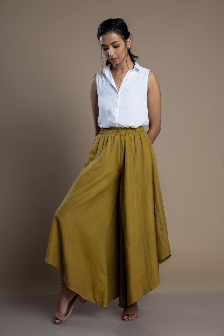 Olive High-Low Flare Pant