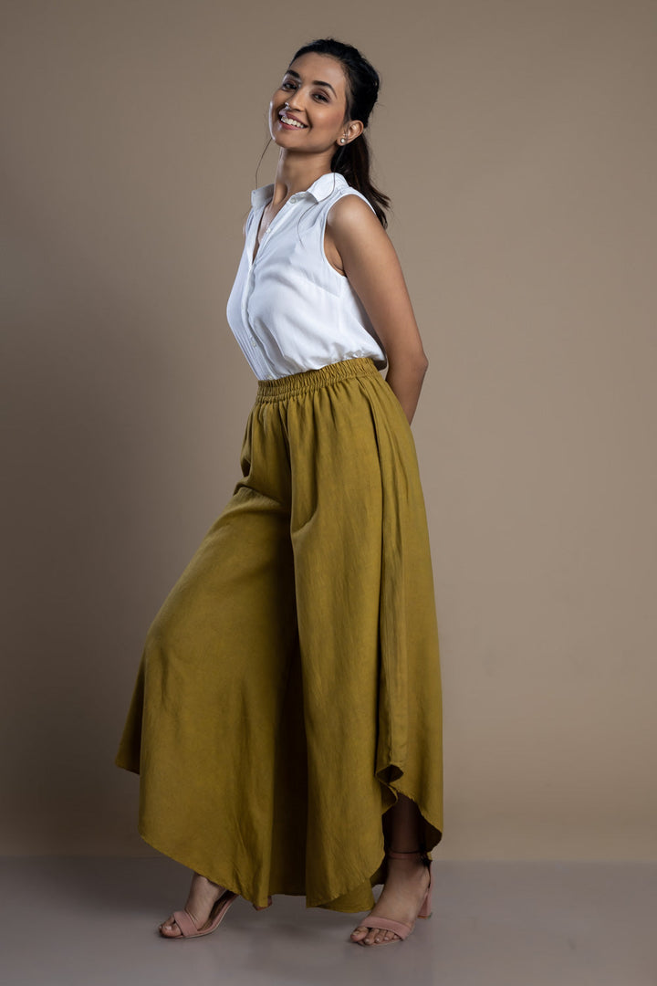 Olive High-Low Flare Pant