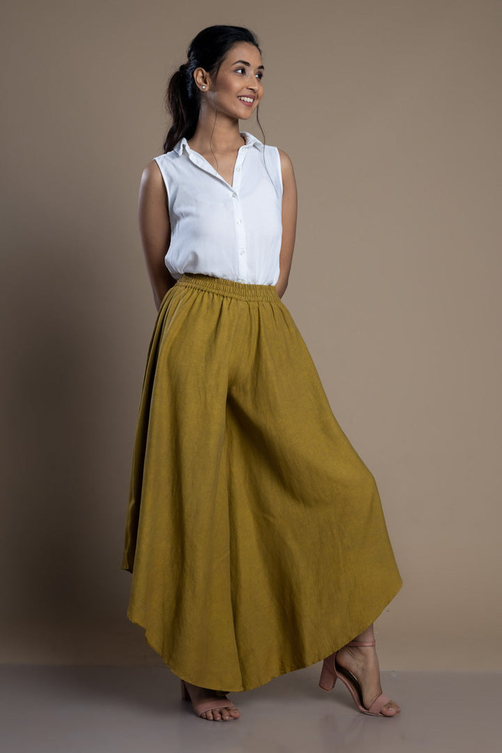 Olive High-Low Flare Pant