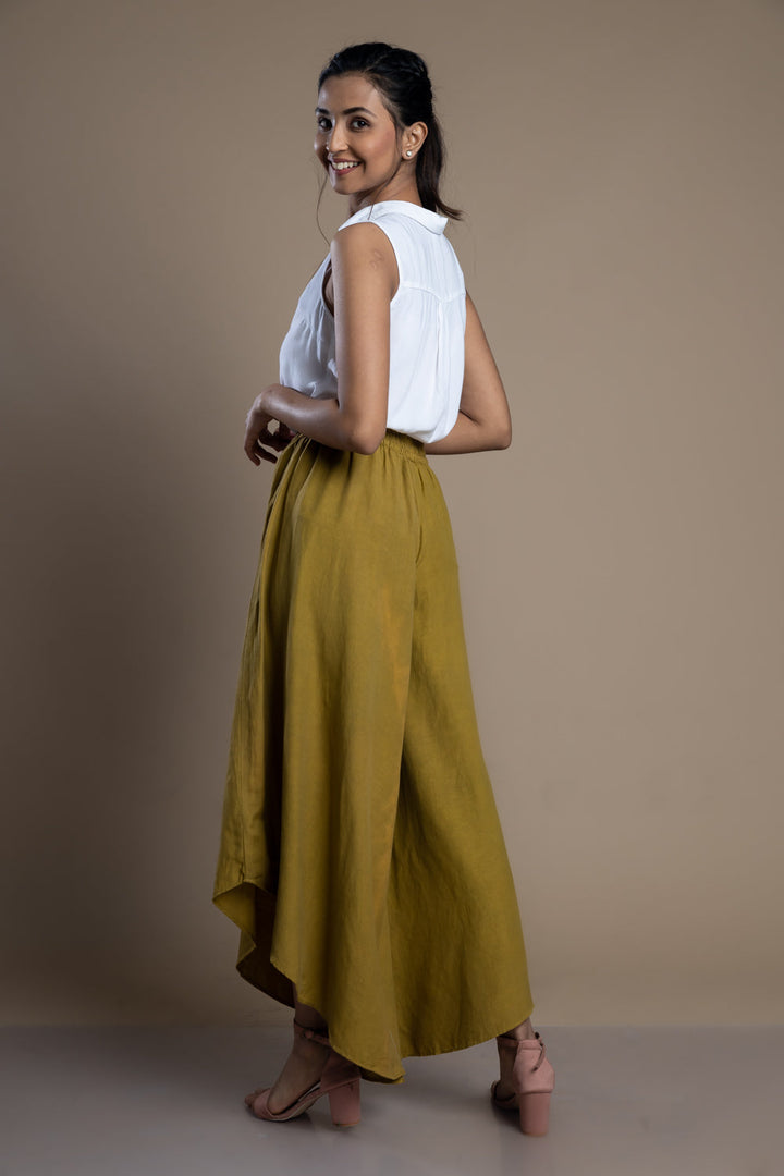 Olive High-Low Flare Pant