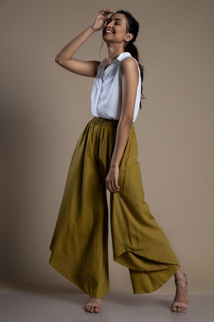 Olive High-Low Flare Pant