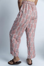 Load image into Gallery viewer, Beige Block-Print Linen Pant
